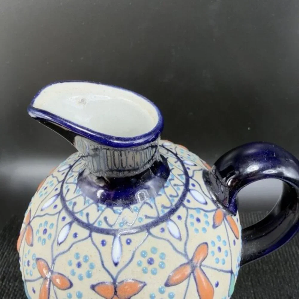 Javier Servin‎ Mexico Pottery Cruet Jug Pitcher Container Decorative Ceramic VTG